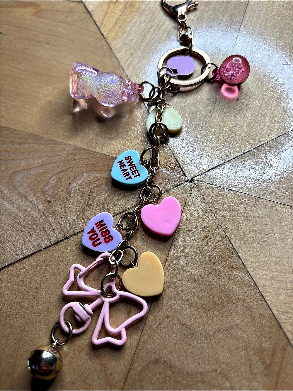 Colorful Heart Charm Keychain